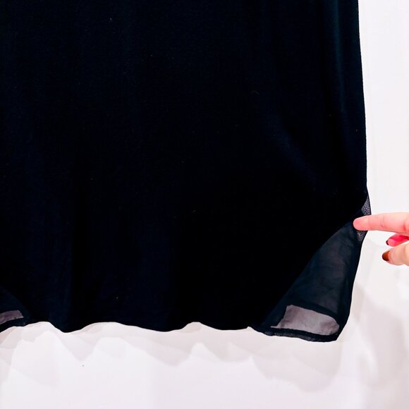 GROB Black Maxi Dress with Sheer Hem & Textured Bodice | Medium * - Picture 5 of 6